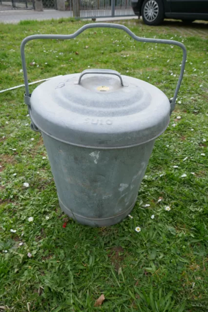 Sulo Aschetonne Zink 30 Liter mit Deckel Mülleimer Abfalleimer Pflanztonne