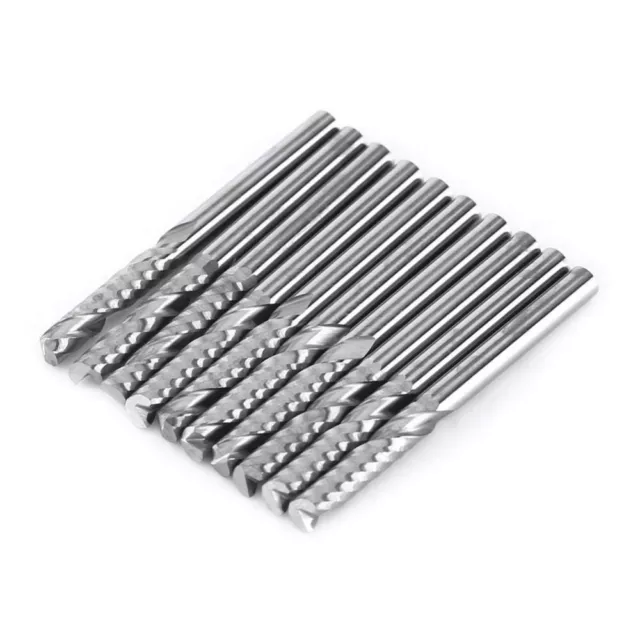 10pcs 1/8" Shank End Mill Bits Single Flute  Durable