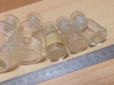 8 ältere Steilbrustflaschen/ Apothekerflaschen Klarglas von 10ml-250ml, gebr. 9