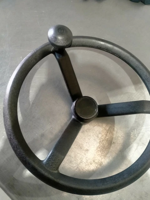 STEERING WHEEL W/spinner knob- FORKLIFT, HEAVY EQUIPMENT 362mm DIA - 1:20 TAP