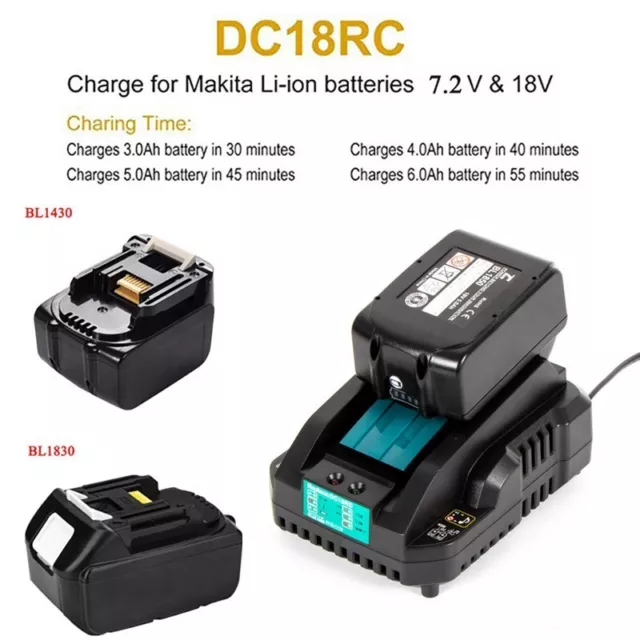 Chargeur de tension d'entrée universel charge rapide pour BL1860 BL1830 BL1850