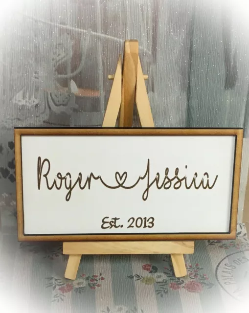 Personalised Engraved Valentine Wedding Couple Together Married Sign Plaque