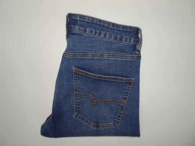 Jeans da uomo NEXT W34 L33 SKINNY aderenti blu denim elasticizzato con cerniera mosca