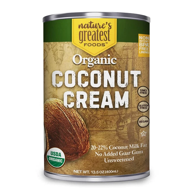 Organic Coconut Cream by Nature’S Greatest Foods - 13.5 Oz - No Guar Gum, No Pre