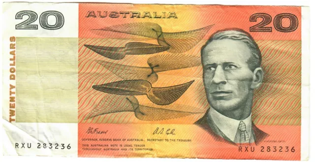 Australia 20 Dollars 1991 VF Fraser-Cole