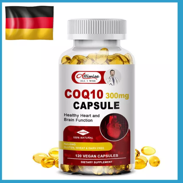 1 Flaschen 120 --Coenzyme Q10 Kapseln hochdosiert - 300mg - 100% CoQ10 Ubiquinon