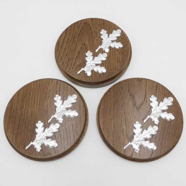 3 Pieza Keilerschilder Escudo de Trofeo Redondo Braun Af 13 CM Con 6X