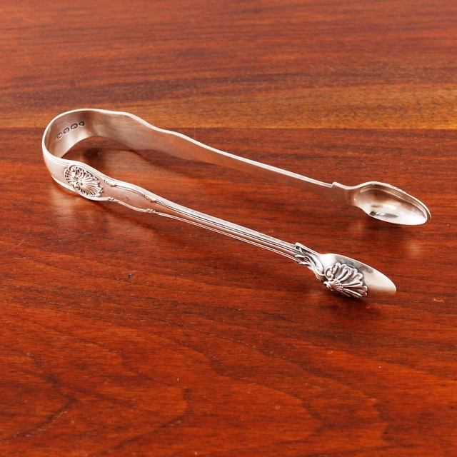 Heavy William Eaton Georgian Sterling Silver Sugar Or Ice Tongs Queens 1830