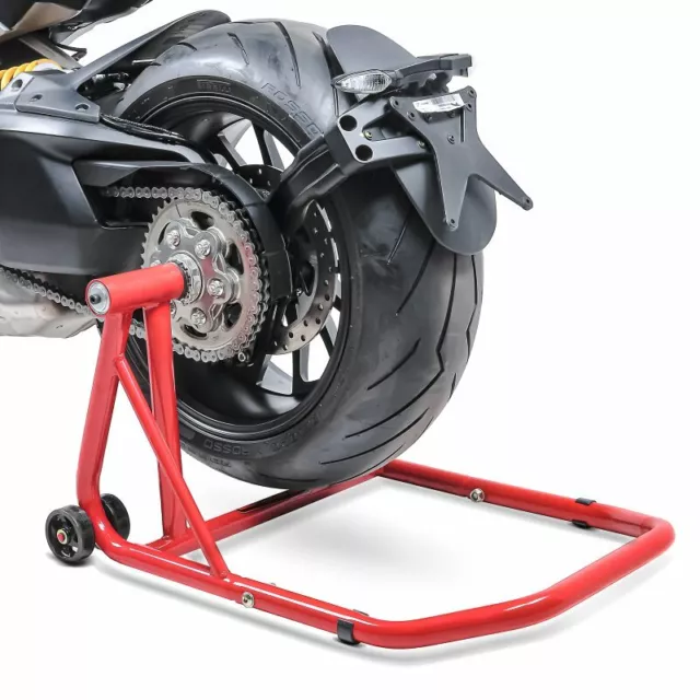 Bequille d'atelier arriere pour Ducati Hypermotard 939 SP 16-18 rouge monobras