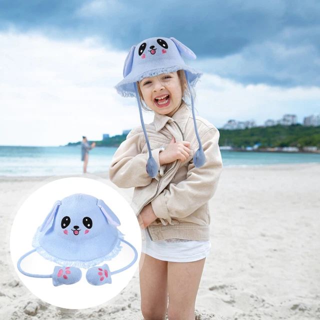 Cappello Orecchie Coniglio Cofano Bambini Accessorio Costume Visiera Sole Foto Bambino Bambino
