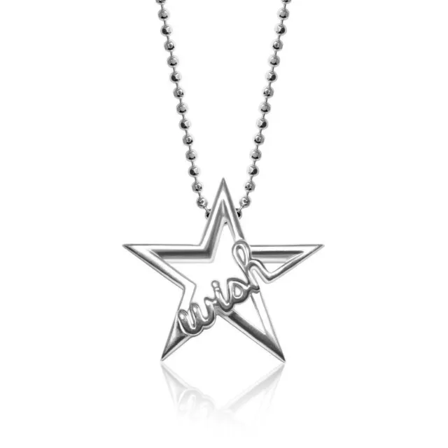 Alex Woo Words Wish Star Sterling Silver Pendant Necklace RV$128