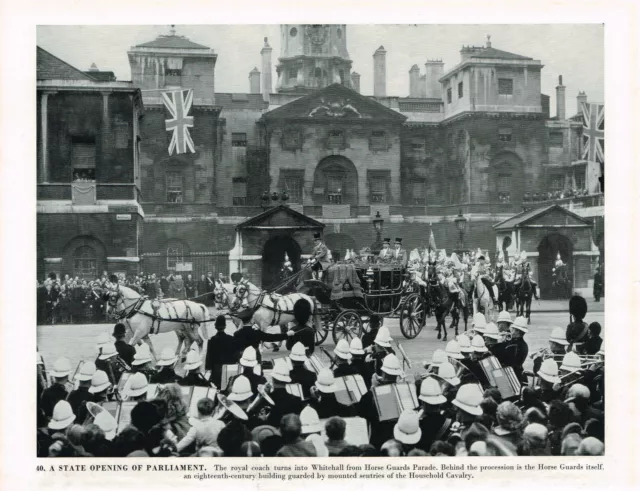 State Opening Of Parliament London Vintage Picture Old Print 1951 CLPBOL1#40