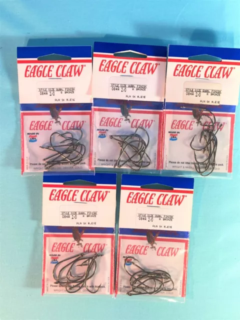 VINTAG WRIGHT & McGill Eagle Claw Size 2 Fishing Hooks Style 295JB