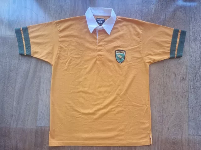 Australia Rugby Classics Jersey Guernsey Shirt Yellow Short Sleeve Size Large