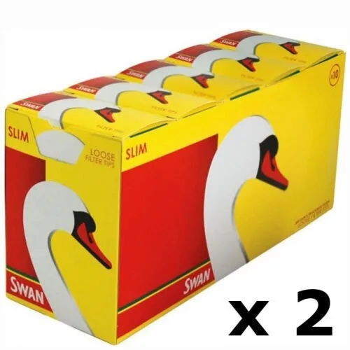 20 PACKS x 165 SWAN SLIM LINE FILTER TIPS Slimline - Total 3300 Tips