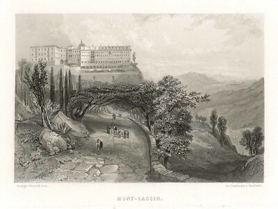 Imprimir Antigua Origin Le Mont Cassin Dessiné Sur Les Lieux Sicilia Italy 