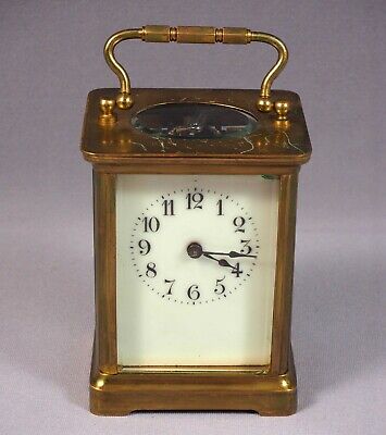 French Carriage Clock Brass France Glass WORKS France