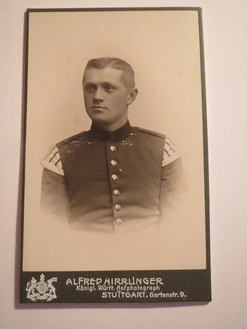 Stuttgart - Soldat in Uniform - Schwalbennester - Portrait / CDV