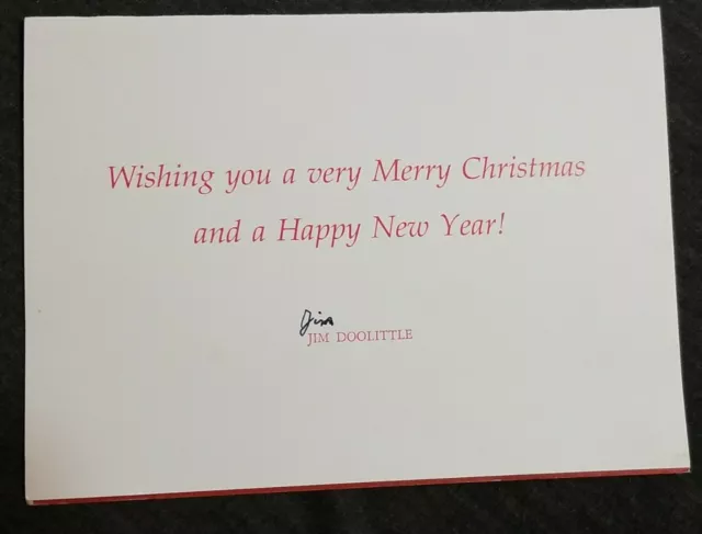 Wwii Hero Gen James  Doolittle 1St Tokyo Air Raiders 1992 Signed Christmas Card