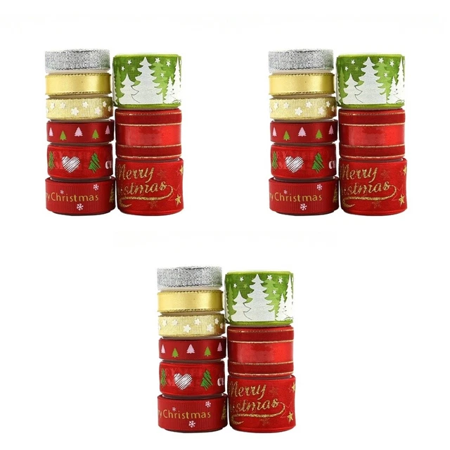 3 Sets Bänder Weihnachten Band Wired Frohe Weihnachten Band 2
