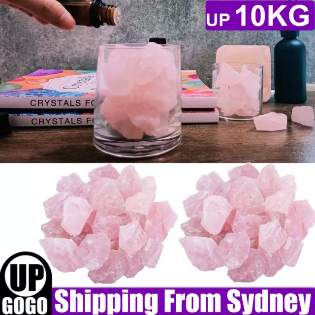 UP 10KG Bulk Lot Of Rose Quartz Crystal Natural Gemstone Powder Stone Raw Rough