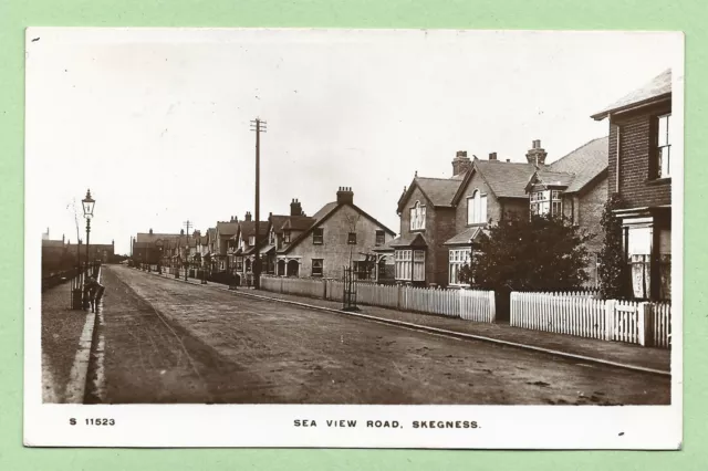 [6214] Lincolnshire R/P 1919 Postcard Sea View Road Skegness RARE