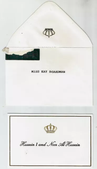 Jordan Royalty Queen Noor & King Hussein of Jordan Card with it's original envel