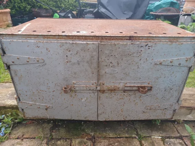 Vintage Antique Metal Large Storage Box Industrial