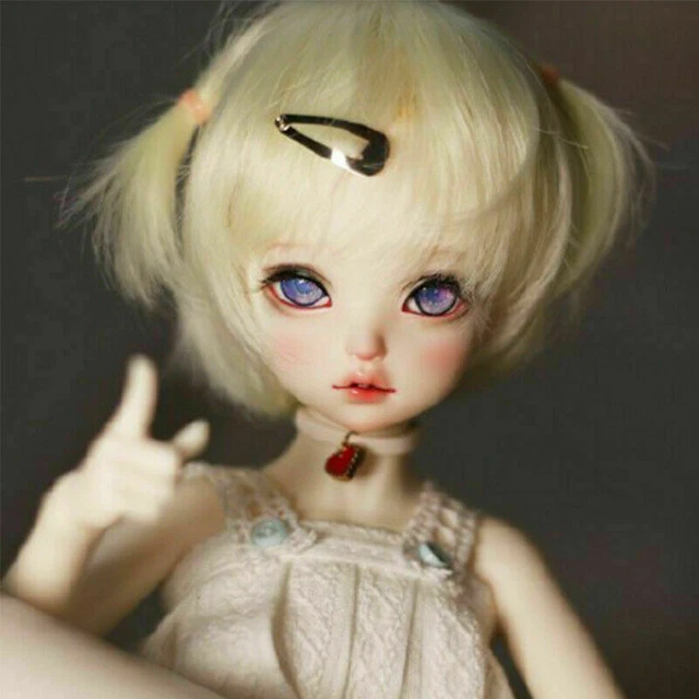 Parrucca trucco viso bambola assemblata 1/6 bella ragazza occhi uniti set completo regalo 8