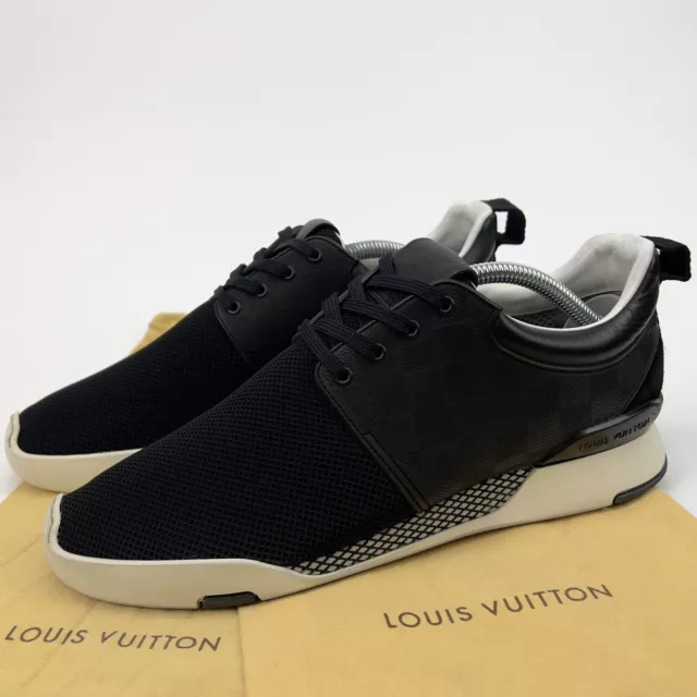 Louis Vuitton Black Mesh and Damier Embossed Rubber Fastlane Sneakers Size  42.5 Louis Vuitton
