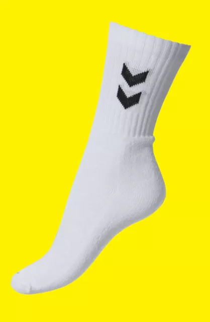 HUMMEL 3 PAAR SOCKEN SPORTSOCKEN SPORT 3er PACK WEISS HANDBALL VERS GRÖßEN NEU