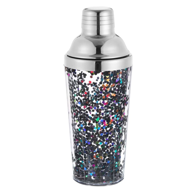 16OZ(450ml) Cocktail Mixer mit Sieb Edelstahl Oben Wein Mixer Flasche Grau