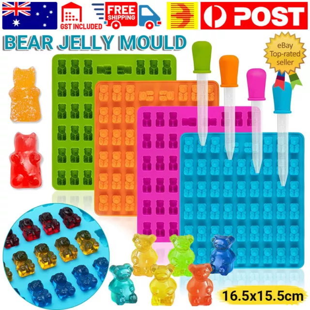 53 Cavity Silicone Gummy Bear Mold Candy Chocolate Jelly Ice Moulds Bakeware AU