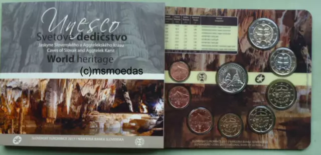 Slowakei Off. Euro KMS 2017 Kursmünzensatz 1 Cent bis 2 Euro UNESCO Kulturerbe