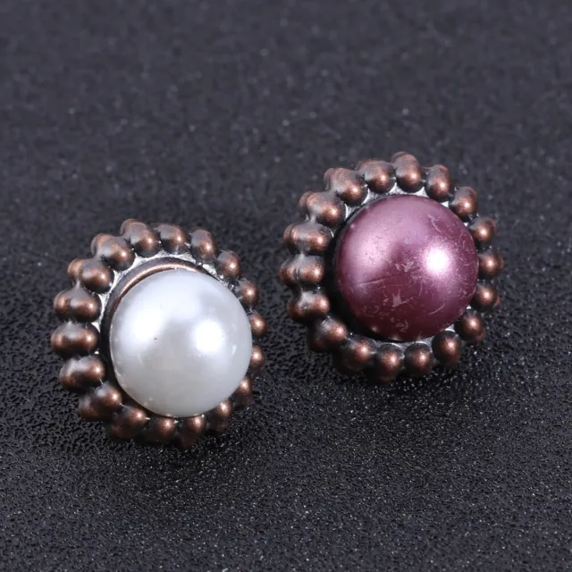 20 mini sujetadores redondos de perlas para artesanías hágalo usted mismo (color mixto)