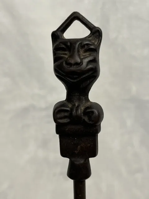Purrfect Patina Brass Cat With A Bow Tie Toasting/Roasting Fork