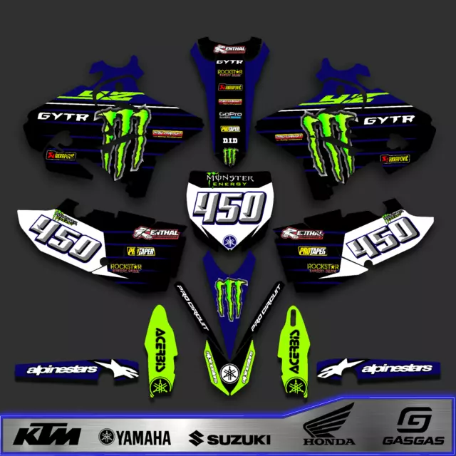 Graphics Kit Decals Deco 2015-2020 Yamaha Yz125 Yz250 2019 2018 2017