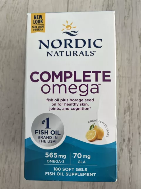 Nordic Naturals Complete Omega 565 mg omega-3 180 Soft Gels Exp: 11/2026+