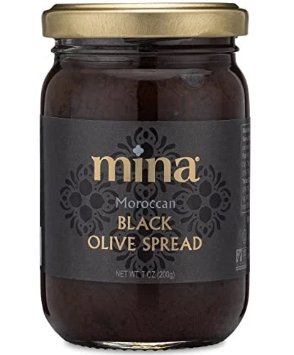 Mina Black Olive Spread Gourmet Tapenade 7 Ounce 200g