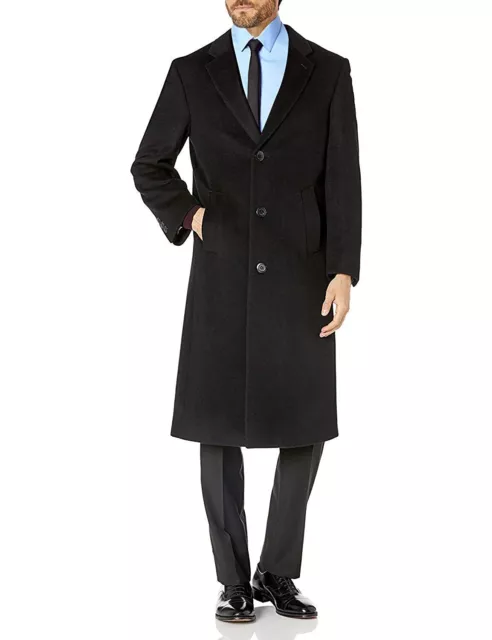 Men's Single Breasted Luxury Wool/Cashmere Full Length Topcoat