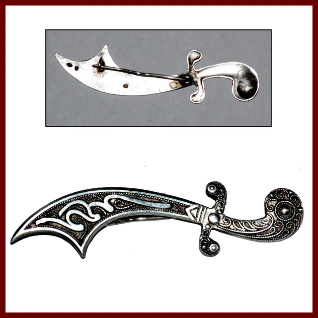 Broche Ancienne En Argent Massif 800 - Motif Gondole/Gondolier Avec Marcassites - Très Bon État
