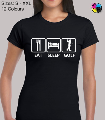 Eat Sleep Golf Funny Golfer Gift Top Fitted T-Shirt Top Tshirt Tee for Women