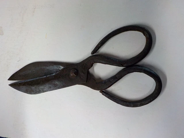 Large Antique Shears Scissors Hand Forged Blacksmith Primitive Sheep Shears