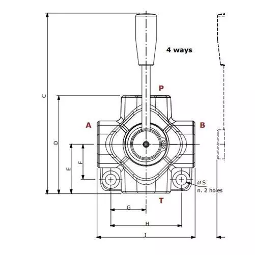 Walvoil DHZ10/4 Manual Rotary Control Diverter Valve 4 Way 1/2" Open/Closed 3