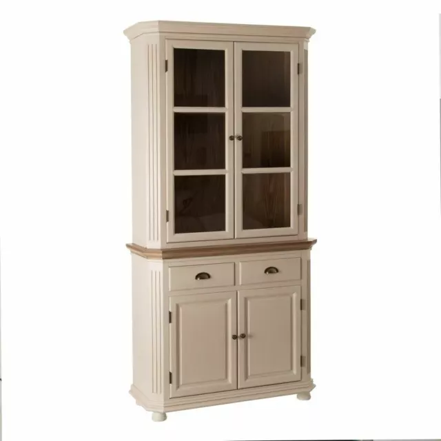 VETRINA PROVENZALE ROMANTICA FRANCESE LEGNO BIANCO CREMA Credenze Mobili