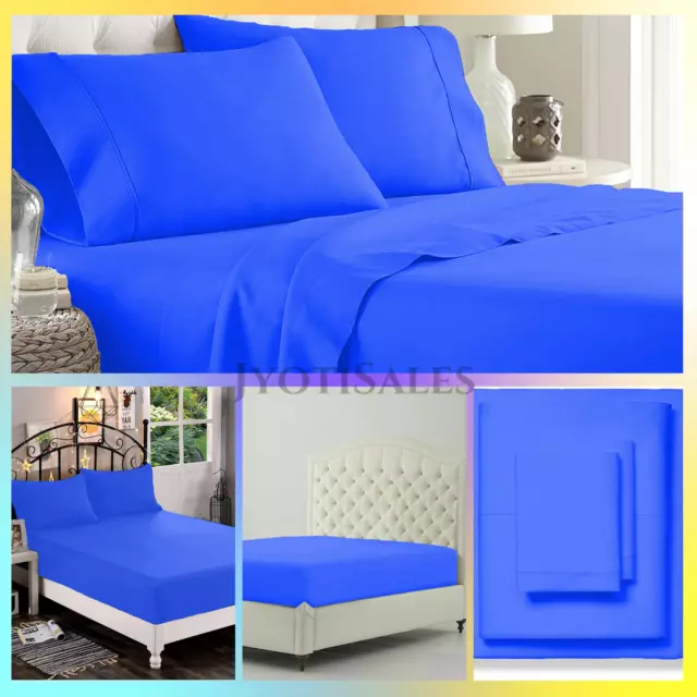 1000 TC Or 1200 TC Gorgeous Deep Wall Sheets Select Item & Size Royal Blue Solid