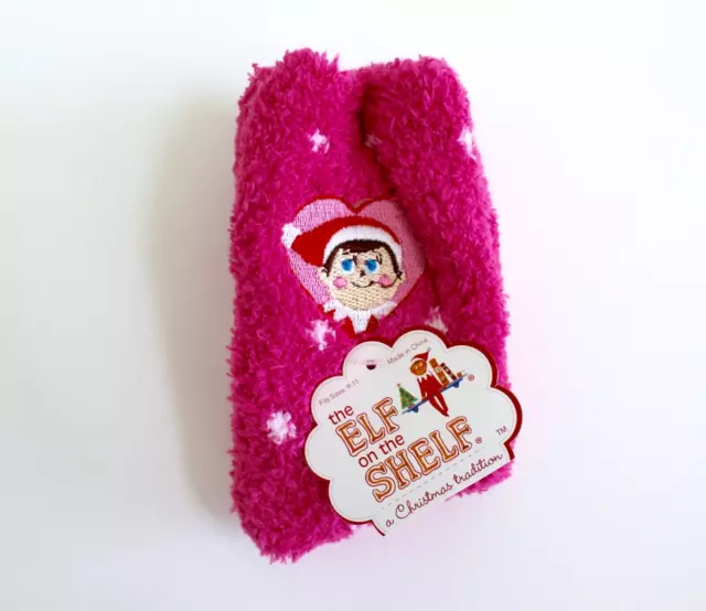 The Elf On The Shelf Cozy Fuzzy Socks Fits Sizes 9-11 - Pink