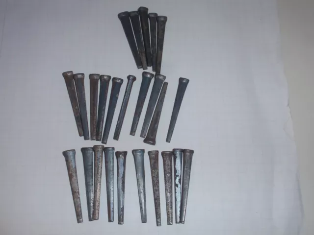 25 Vintage Old Square Cut Nails,  2"  long. un-used. Straight nails.