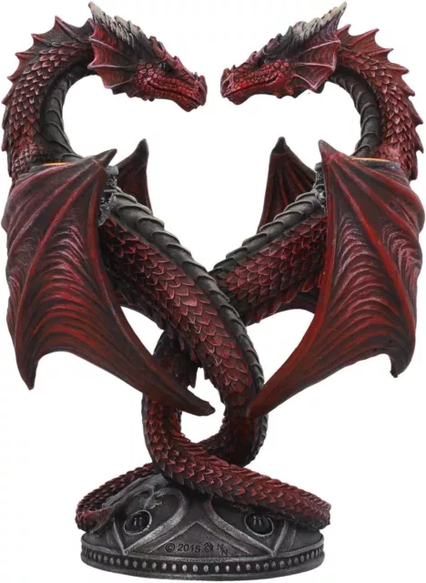 Nemesis Now Dragon Heart Anne Stokes Valentines Edition Candle Holder 23cm Red,