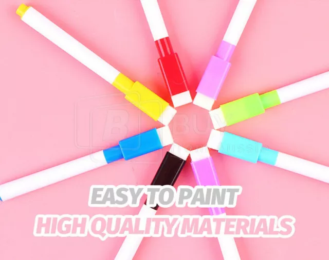 8 Color Whiteboard Marker Pens With Dry Wipe Erase Magnetic Eraser Lid AU Stock 2